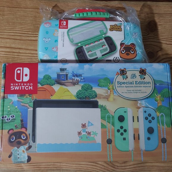 Nintendo Switch Animal Crossing Edition w/ case - Picture 1 of 8